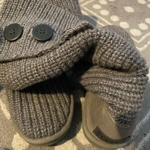 UGG Gray Knit Winter Boots